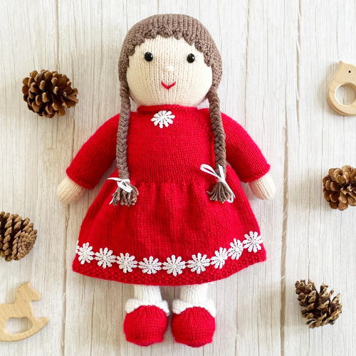 Christmas Doll Knitting Pattern