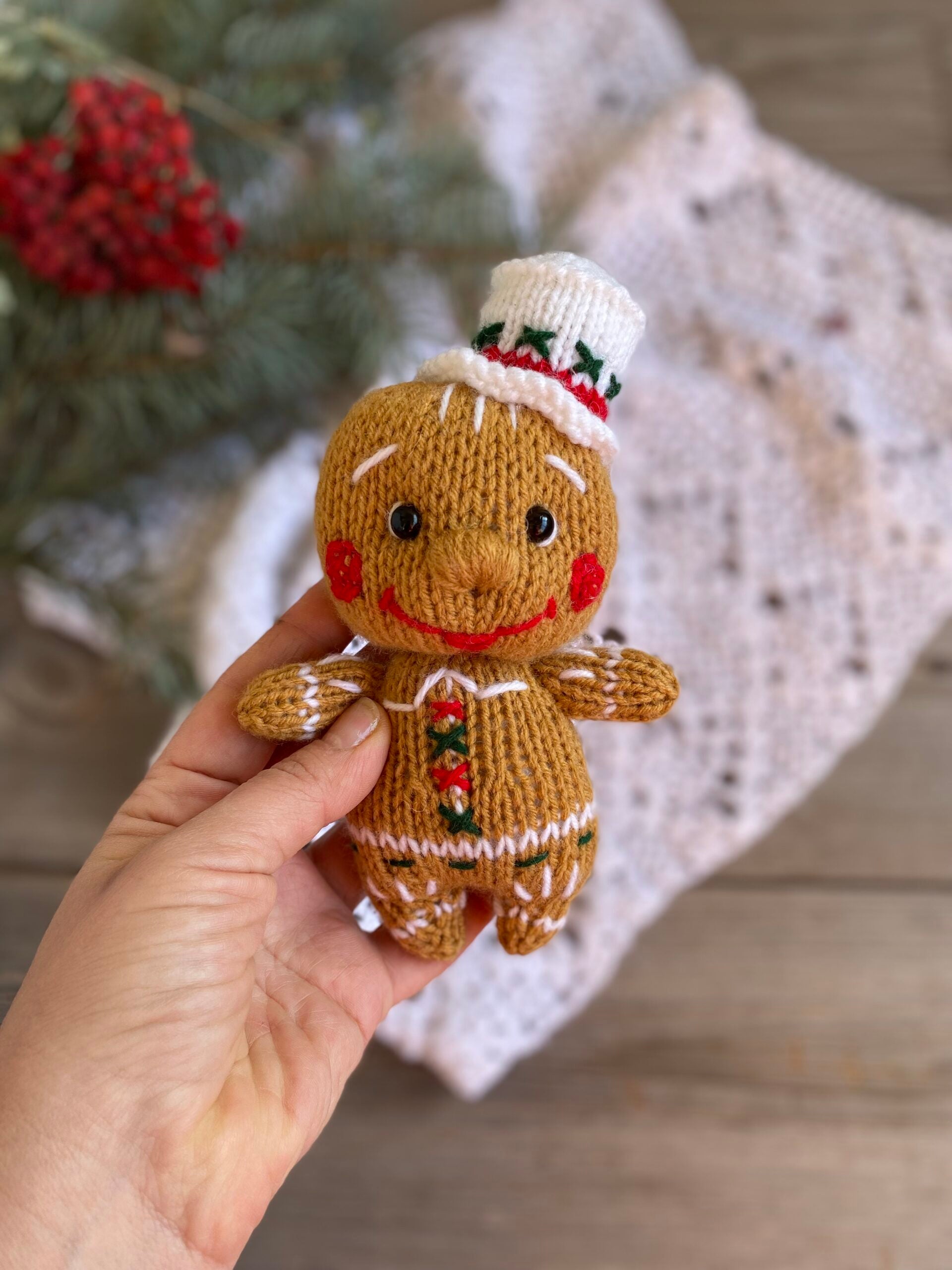 Gingerbread Man Knitting Pattern